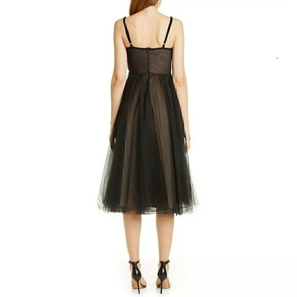 Patbo Cocktail Dress Size 12/44 Black Patricia Bonaldi Beaded Floral Bustier NEW - Picture 3 of 9